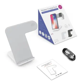 

2-In-1 Fast Wireless Charger Pc+Abs+Silicone Suitable For Iphone For Apple Watch For Apple Android Universal