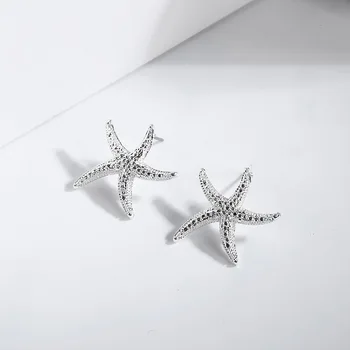 

Oorbellen Pendientes Earring Korean Version Of New Ear Ornament S925 Pure Needle Exaggeration Starfish Nail Female Anti Allergy