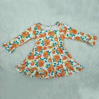 

Baby girl clothes orange princess dresses fall/winter girls dress kids boutique children dress wholesale