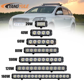 

5'' 20W 8'' 40W 11'' 60W Led Work Light Bar Spot Flood Combo Beams Boat Moto Uaz ATV 4x4 Truck Offroad Barra De Led Fog Lamps