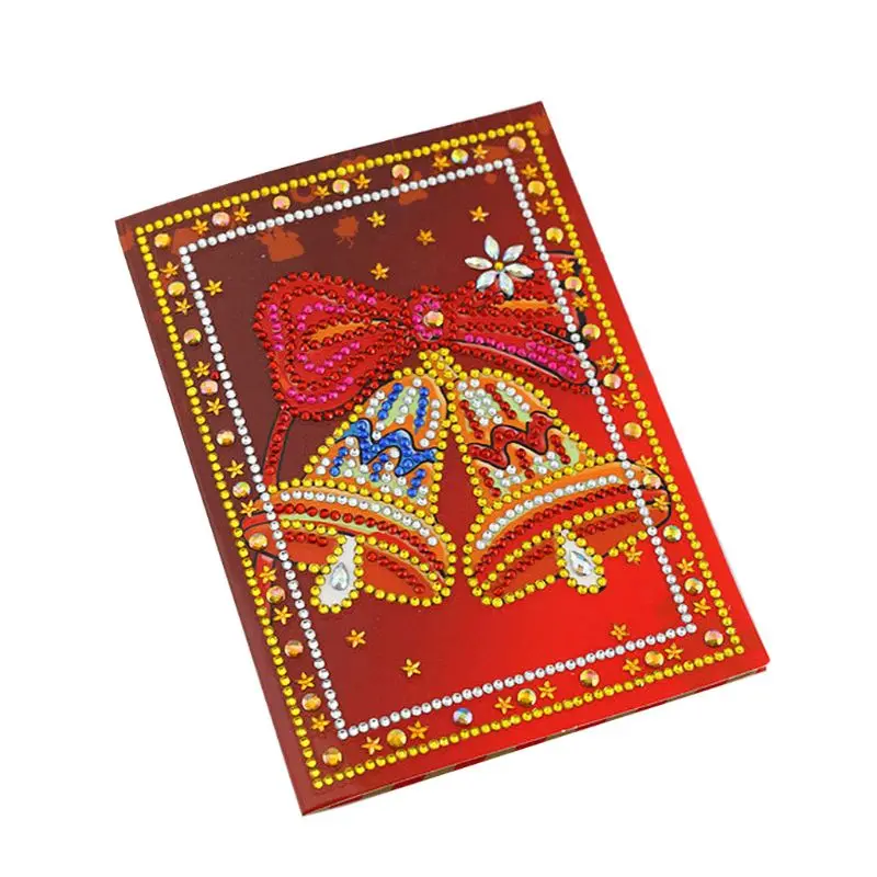  4pcs DIY 5D Diamond Painting Christmas Invitation Greeting Card Kit Round Stitch Embroidery Set Q6P - 4000547113491