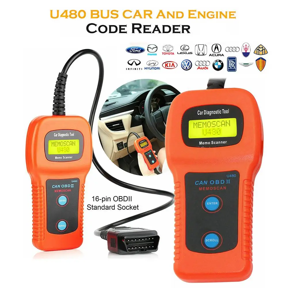 C27-U480 OBD2 сканер неисправностей OBD 2 считыватель кодов двигателя автомобильный диагностический инструмент 2002 вин сканирующий инструмент для OBD II/EOBD