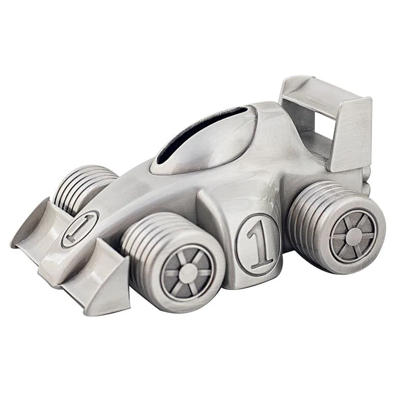 Vintage Racing Car Piggy Bank Creative Metal Alloy Money Bank Cute Coin Bank Coin Saving Pot Box with Stopper for Boy Kid 2