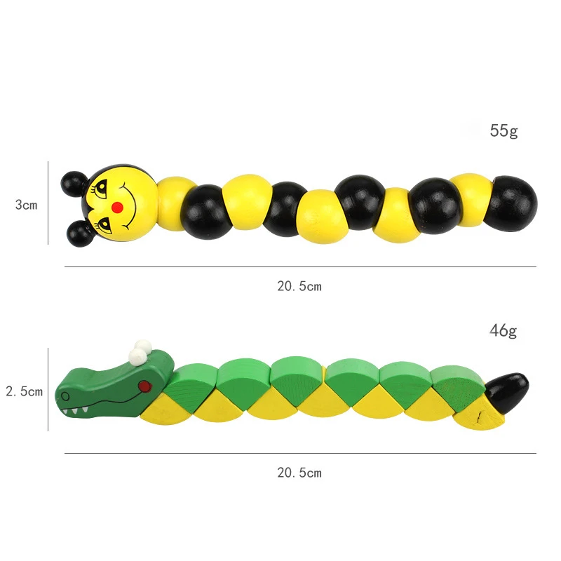 Kids-Montessori-Educational-Toy-Fun-Thread-Wooden-Toy-Shape-Cognize-Worm-Eat-Fruit-Apple-Cheese-Early