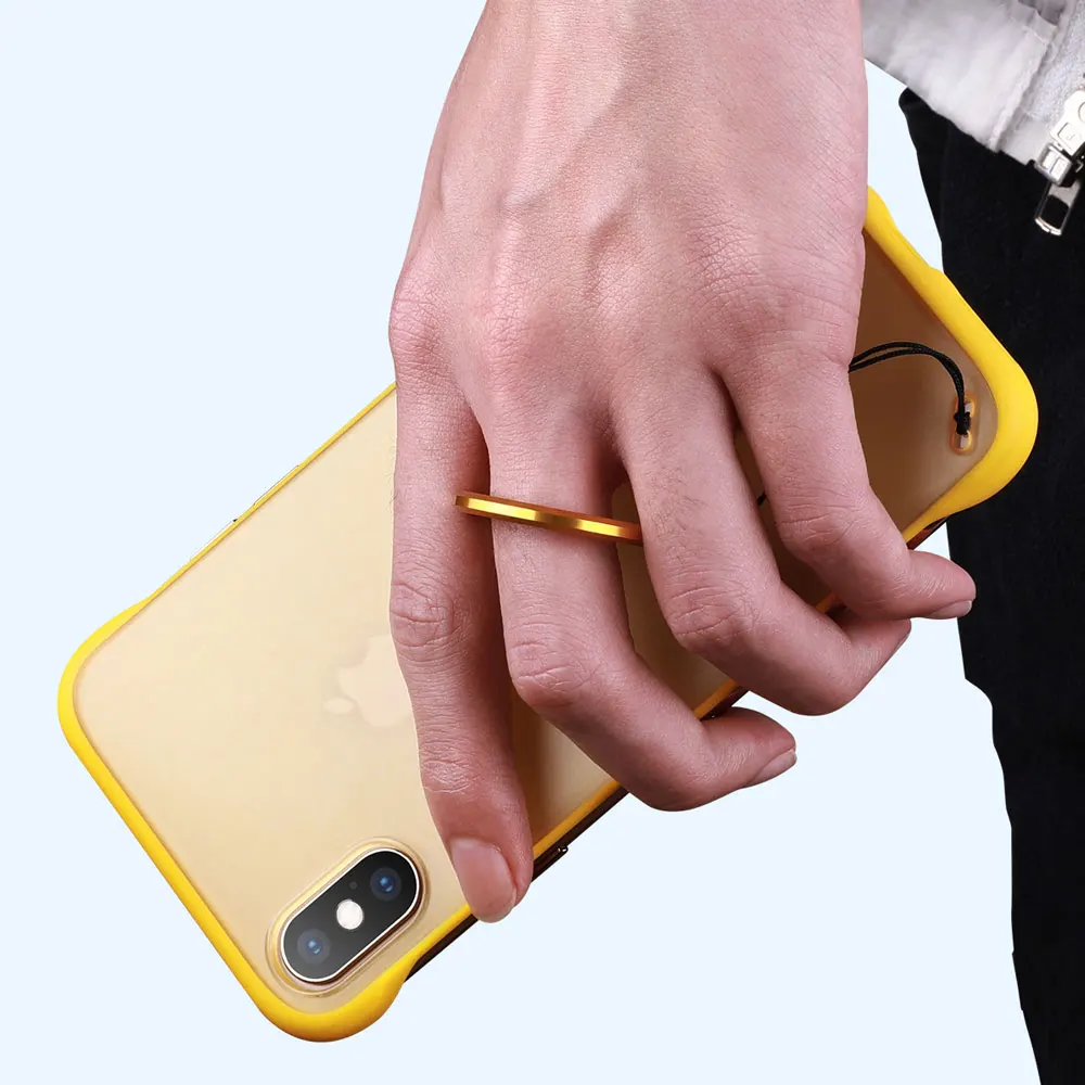 Frameless Transparent Matte Hard Phone Case For iPhone 11 Pro X XS Max XR 7 6 6S 8 Plus Cover With Finger Ring strap Accessories (3)