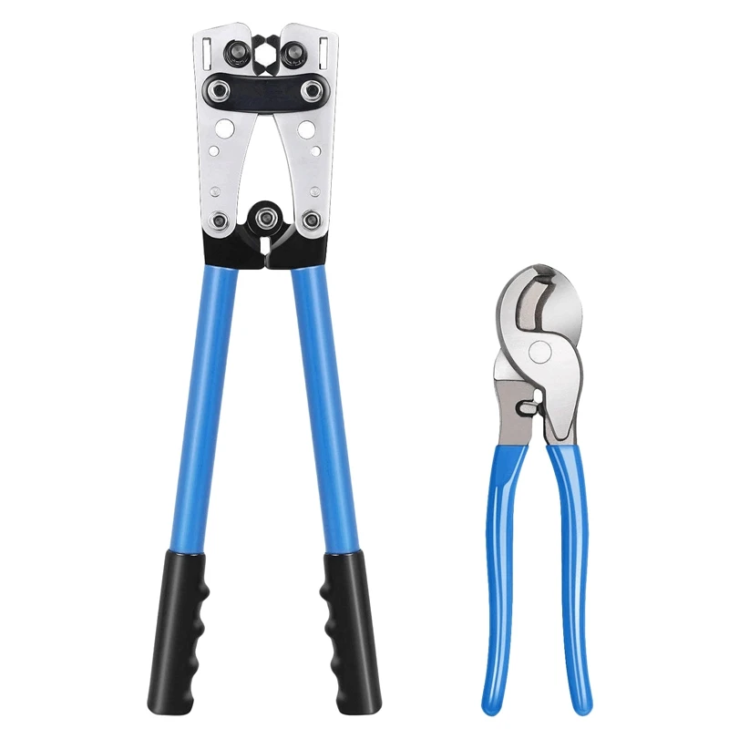 

Battery Cable Lug Crimping Tools Hand Electrician Pliers From Awg 8-1/0 with Cable Cutters