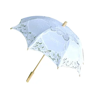 

1pc Umbrella Bridesmaid Elegant Wooden Handle Beautiful Decorative Stage Props Wedding Umbrella Photo Supply