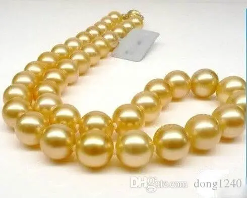 

Women's gift 17-inch NATURAL brooch 10-11mm gold South Sea pearl necklace