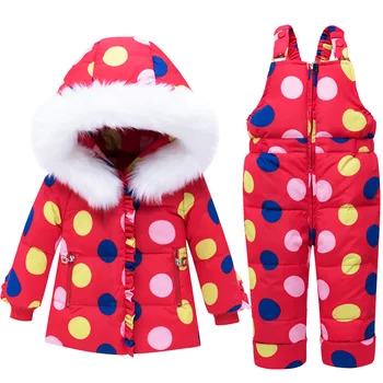 

Winter Thicken Warm Children Snowsuit Baby Down Jacket Suit Cartoon Clothes Pants-Jacket for Ski Baby And Girls Boys Down Coat