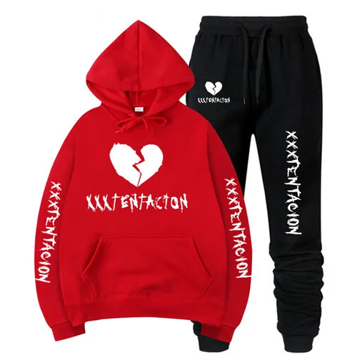 Новинка, XXXTentacion,, мужские комплекты, толстовка+ штаны, комплект из двух предметов, повседневный спортивный костюм, мужской повседневный фитнес-костюм для мужчин