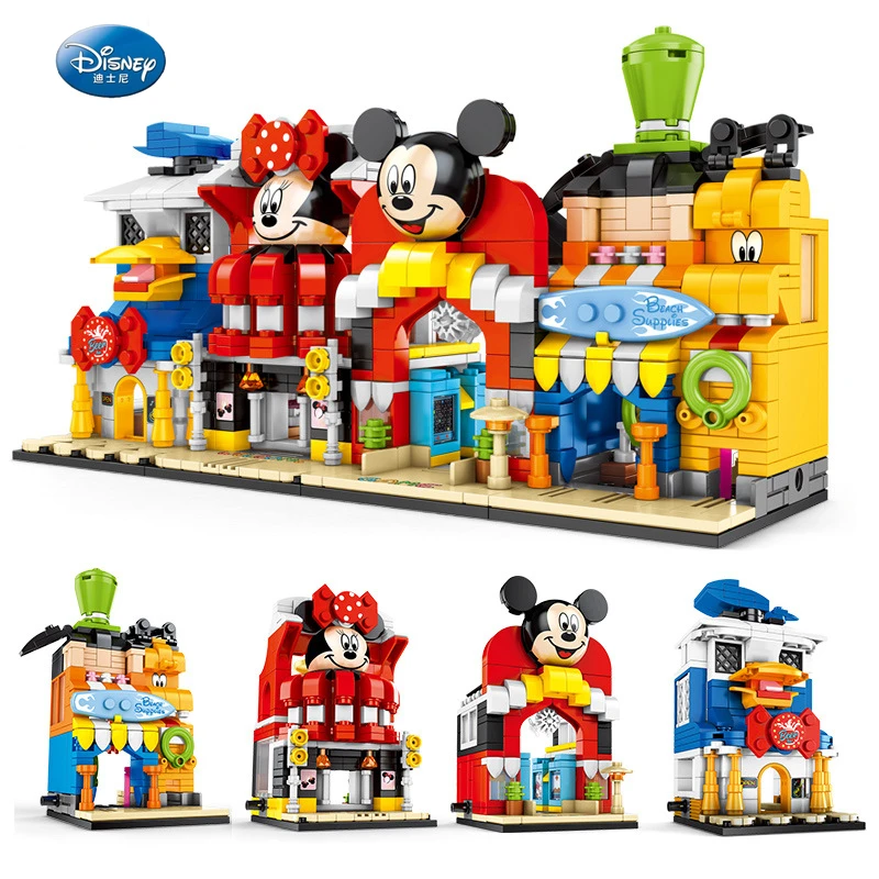 Новинка конструктор Disney для девочек магазин Микки и Минни замок сердце озеро