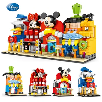 

new Disney Girls Mickey Minnie Shop Store Castle Heart Lake City Building Block Bricks Toys Children gift