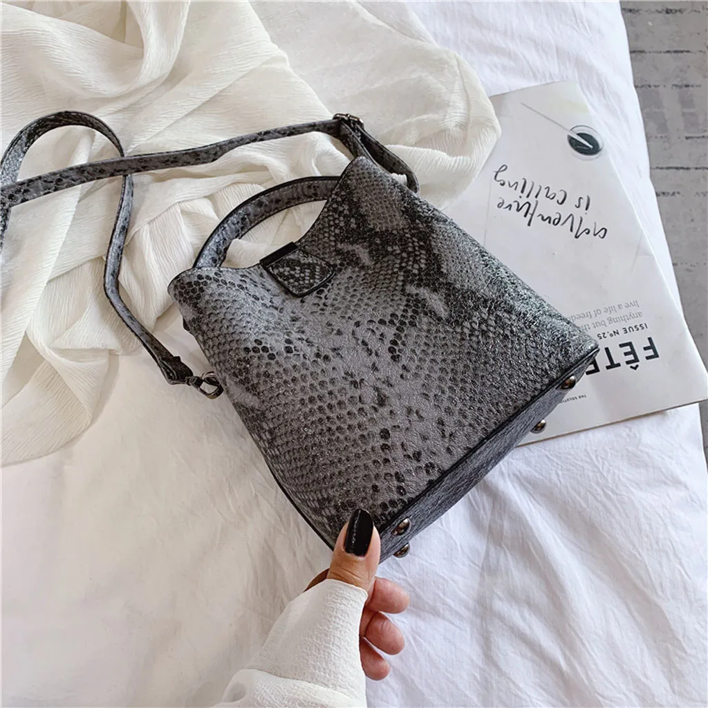 Ретро змеиная цепь квадратные сумки через плечо для женщин сумка с принтом сумка через плечо из искусственной кожи женская змеиная сумка-мессенджер Прямая поставка