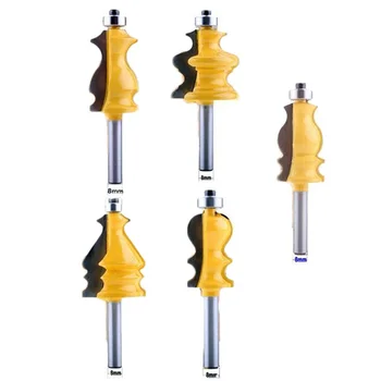

5PCS 8mm Shank Casing&Base Molding Router Bit Set CNC Line Cutter Woodworking Plywood And Other Compact Plates