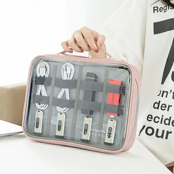 

Waterproof Travel Digital Storage Pouch U Disk Data Cable Charger Gadget Transparent Organizer Cosmetics Zipper Bag Accessories