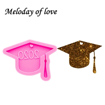 

Shiny Glossy Graduation Grad Hat Keychain Silicone Mold DIY Epoxy Resin Molds Jewelry Making Custom Mould DY029