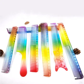 

Hair Comb Professional Hair Brushes Rainbow Color Hair Cutting Comb Salon Hairdressing Comb Hair Cutting Styling Tools