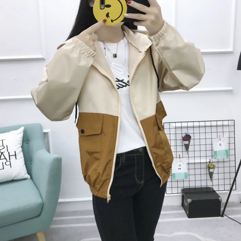 Новинка весна-осень в стиле Харадзюку Корейском с капюшоном колледжа | Женская