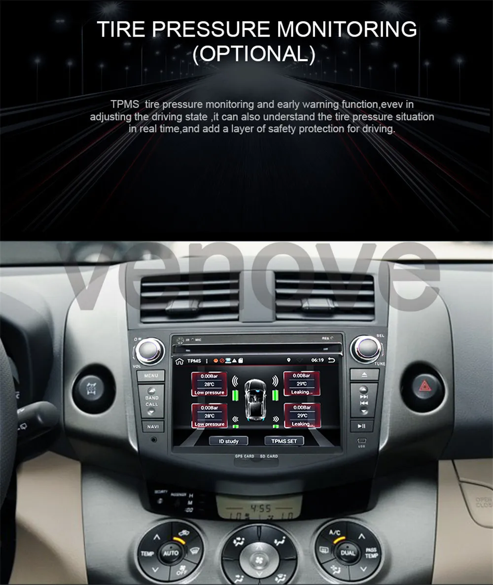 Flash Deal 7" Quad Core Car DVD Player for Toyota Rav4 RAV 4 Android 9.1 2din Car Radio Audio Video Auto Stereo GPS Navigation WIFI 11
