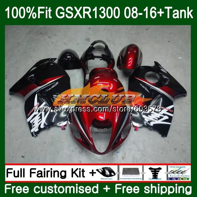 Инъекции для SUZUKI Hayabusa GSXR 1300 2008 2009 2010 2011 2012 22CL. 101 GSX-R1300 GSXR1300 08 09 10 11 12 обтекатель фабрики "красный
