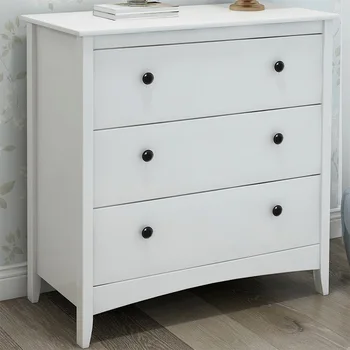 

3 Drawer Bedside Table Minimalist & Neutral Design Chest Nightstand Drawer Cabinet Bedside Table Bedroom Furniture Wood Nordic