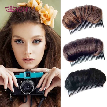 

HUAYA Hair Bun Princess Styling Hair Fluffy Hair Pad Hairpin Synthetic False Hair Clip In Black Brown Natural Hair Extension