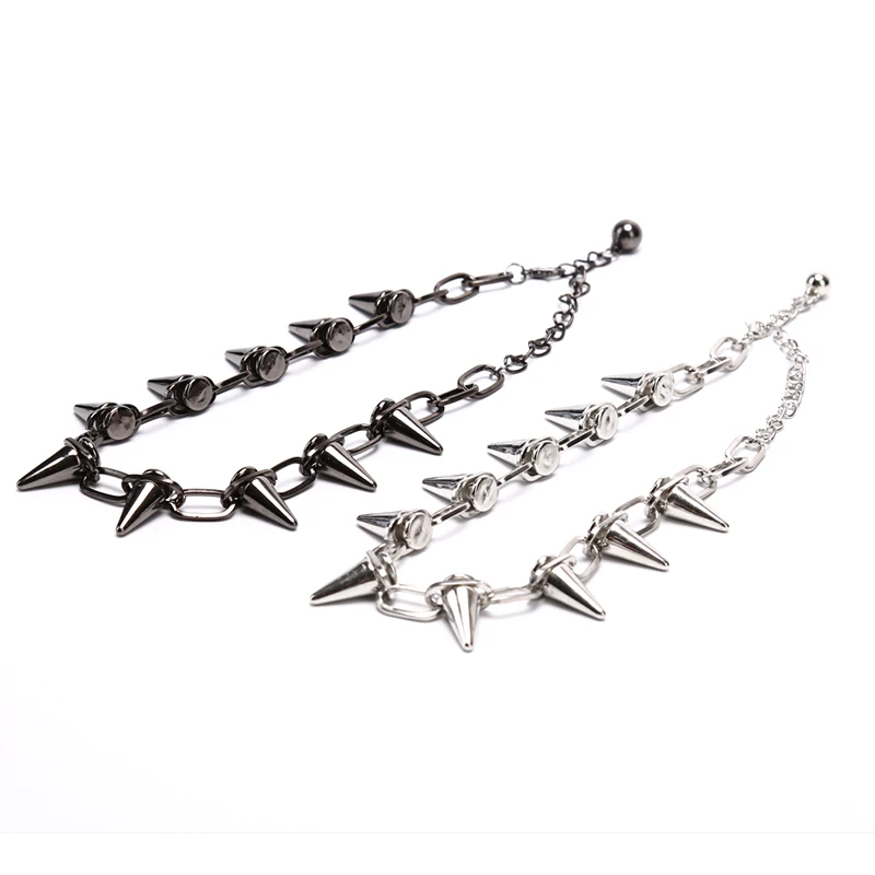 New Rivets Chokers Punk Goth Handmade CCB Material Choker Necklace Spike Rivet Necklace Rock Gothic Chokers