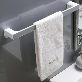 

Suction Cup Towel Rack Wall Mounted Towel Hanger Punch-Free Bathroom Rags Holder Organizer Kitchen Bathroom Accessories