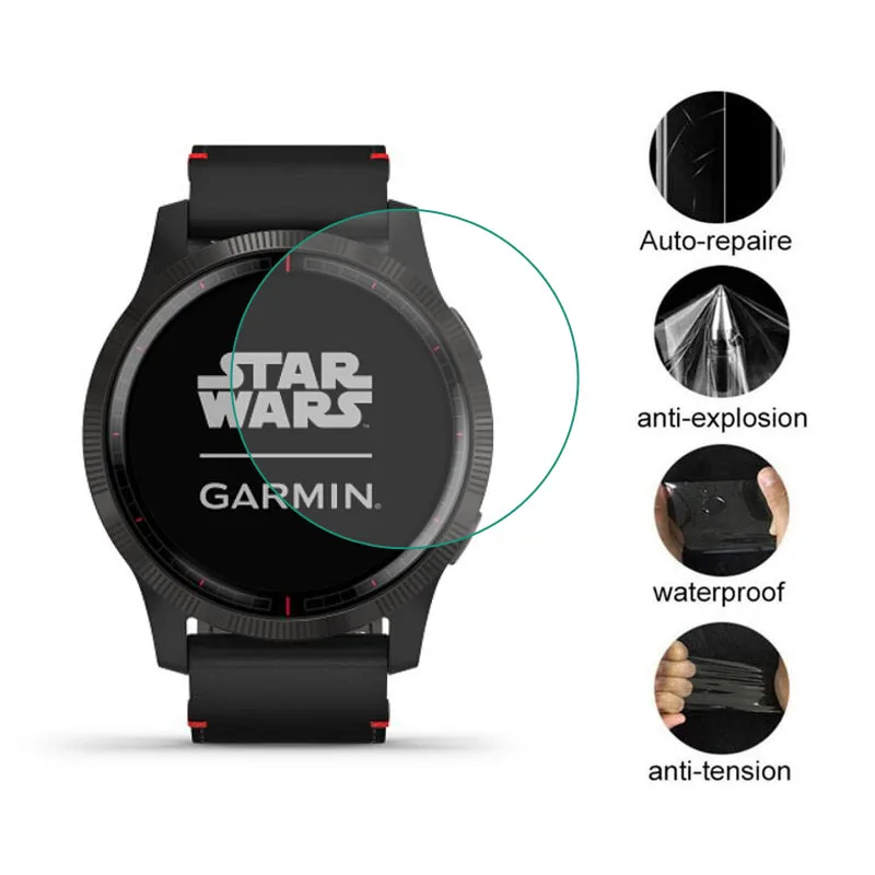 Мягкая прозрачная защитная пленка для Garmin Legacy Saga Series Rey 40 мм и Darth Vader 45 Смарт часы