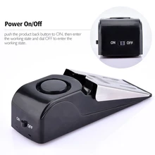 Mini alarme Anti Vibration sans fil, 120 DB, 3 niveaux de sensibilité réglables, pour arrêt de porte, système de sécurité domestique antidérapant