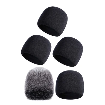 

3x Mic Cover Sponge Microphone Windsn for Blue Yeti, Yeti Pro Condenser & (Sponge and Furry Windsn, 2 Pack)