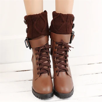 

Ladies Crochet Knitted Shell Design Boot Cuffs Toppers Knit Leg Warmers Winter Short Liner Boot Socks