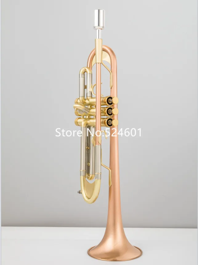 MARGEWATE Bb Trumpet Rose Gold Brass Horn professional Musical Instrument With Accesorios Trumpet