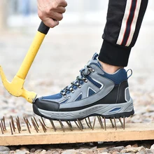 Высокие защитные ботинки; Мужская и женская обувь; модные Нескользящие мужские рабочие ботинки с стальным носком; Bota Masculina