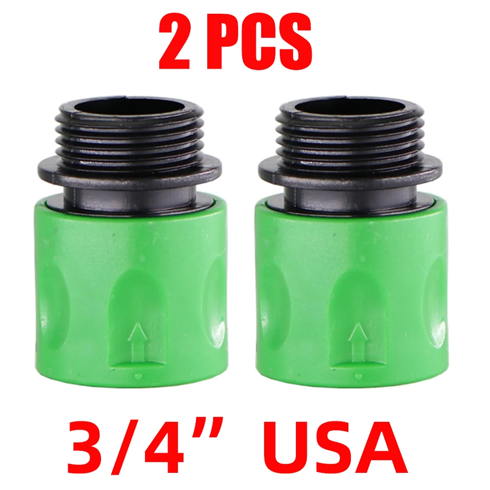 Quick Connector Nipple EURO USA 3/4 Inch Male Threaded Hose Pipe Adapter for Garden Tubing Drip Irrigation Watering System