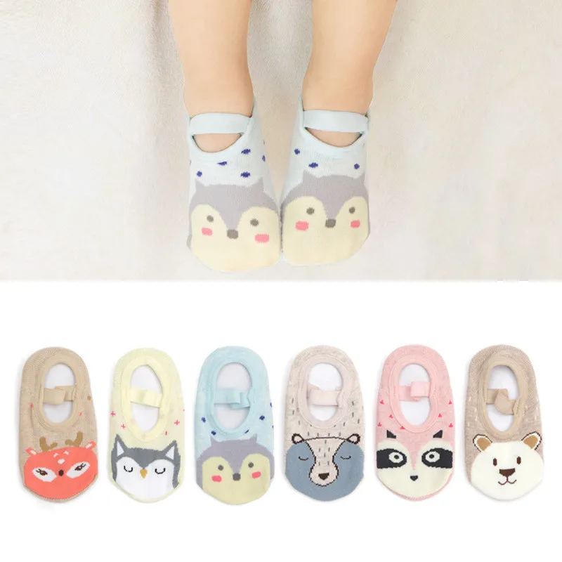 Cute Cartoon Shoes Non-slip Cotton Toddler Floor Socks Fashion Baby Girls Boys Animal pattern First Walker Shoes for Newborns