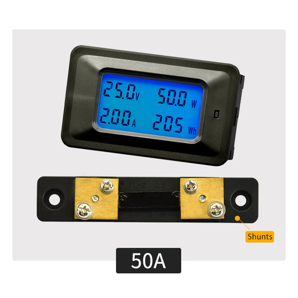 PC05-100A ЖК-дисплей DC 8-100 в измеритель мощности тока тестер 100A 4 в1 цифровой вольтметр Амперметр