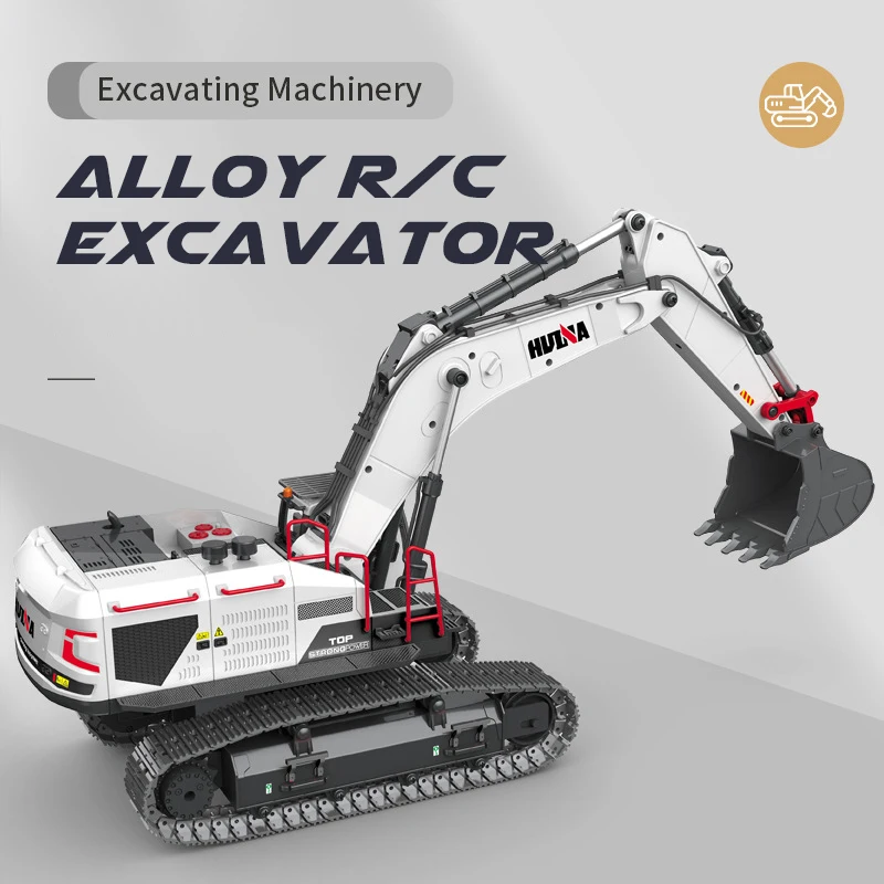 Huina 1/14 RC Excavator 1594 Alloy 2.4Ghz Radio Controlled Truck Car 22 Channel Engineering vehicle Toys for Boy Kid Gift 5