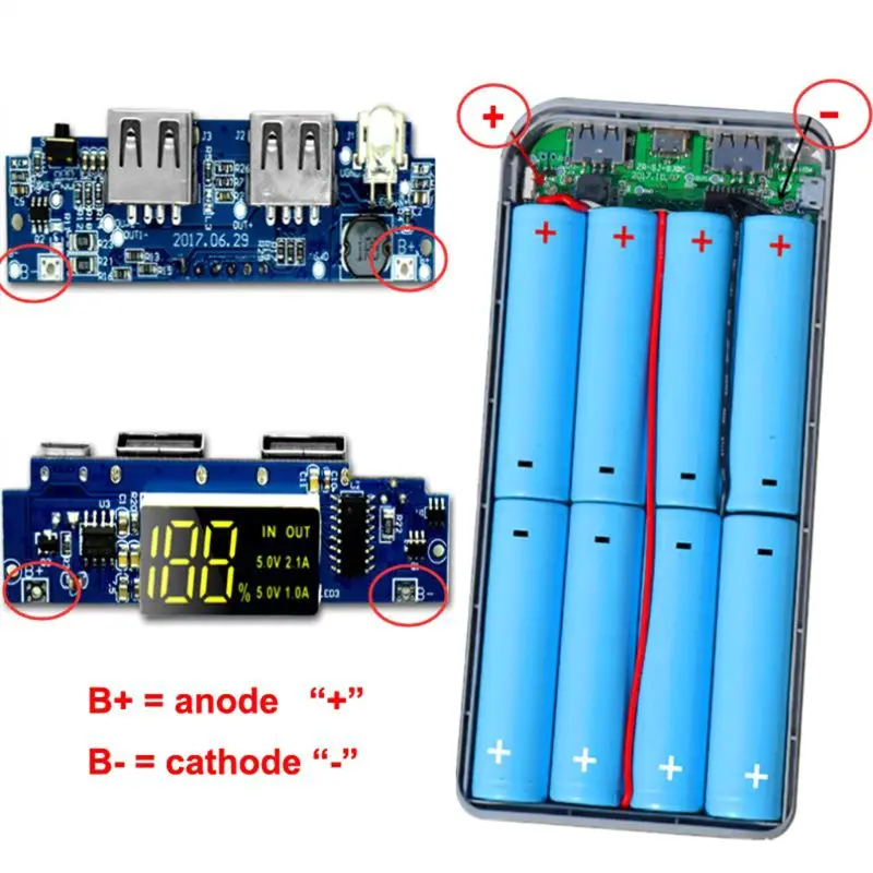 Универсальный 5 в 2 А 3 usb порта Внешний Аккумулятор Чехол Набор DIY 8X18650 зарядное устройство коробка DIY для samsung Xiaomi мобильный телефон