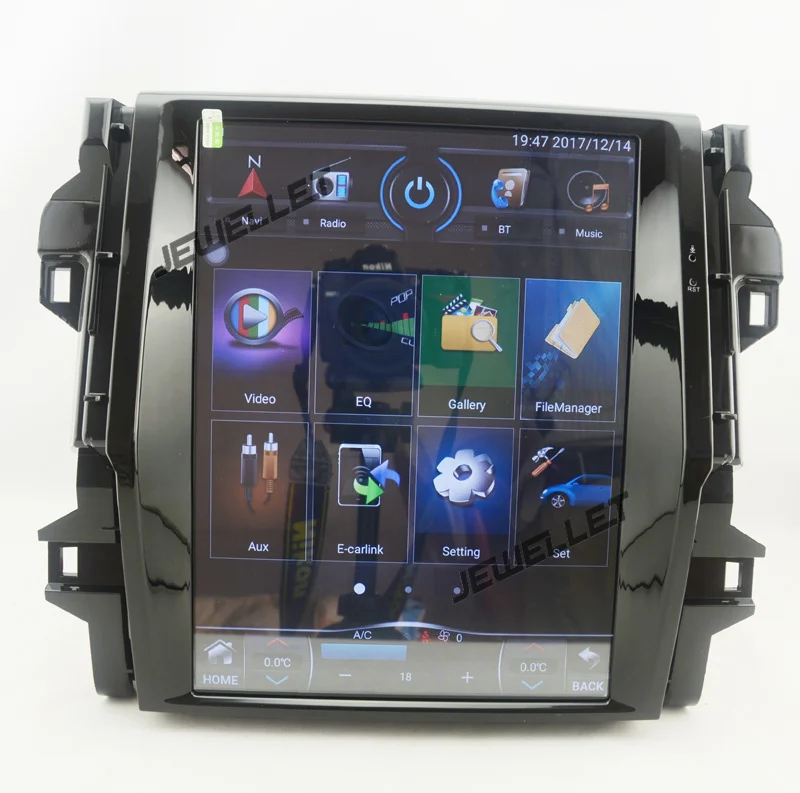 

12.1" tesla style vertical screen Octa core Android 8.1 Car GPS radio Navigation for Toyota Fortuner SW4 2016-2018