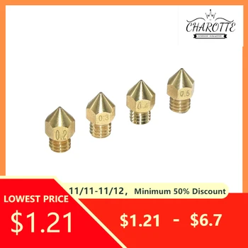 

10Pcs/lot MK7 MK8 Nozzle Extruder Threaded 0.2/0.3/0.4/0.5mm For 3mm Filamnet Head CR-10 Ender 3 3D Printer