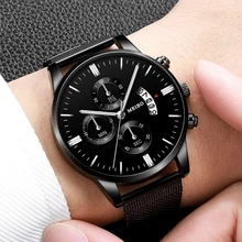 Тренд Высокое качество Мужские часы кожа кварц точность весы календарь большой циферблат ретро мужские повседневные спортивные часы Relogio