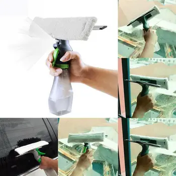 

3 In 1 Multipurpose Window Squeegee Brush Cleaner Window Wiper Sprayer Scrubber For Auto Windowshield Cleaning Tool