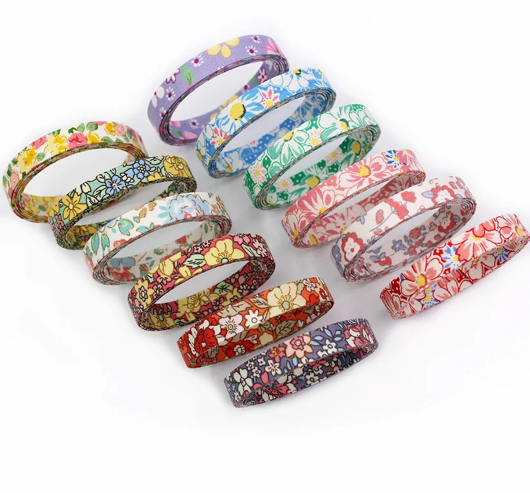 Ribbon Decoration Ribbon Supplies Wrapping Ribbon Double-Sided Springtime Flowers Cloth Ribbons 1"(10/25MM) 5Yards Bow Cap DIY Party Gift Packaging Materials L-201126-1362