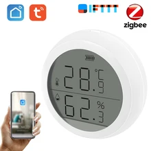 Tuya Smart Home ZigBee Temperature And Humidity Sensor Indoor Hygrometer Thermometer With LED Screen Works With Alexa Google