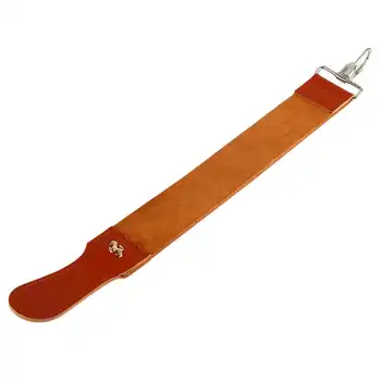 Genuine Leather Strop Strap Barber Straight Razor Folding Knife Shave Sharpener Sharpening Belt 2