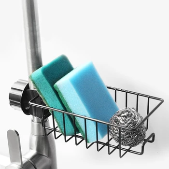 

Sink Hanging Storage Rack Holder Faucet Clip Bathroom Kitchen Dishcloth Clip Shelf Drain Dry Towel Organizer Black