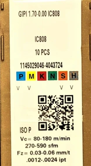 ISCAR 10 шт. карбидные вставки GIPI1.70-0.00 IC808