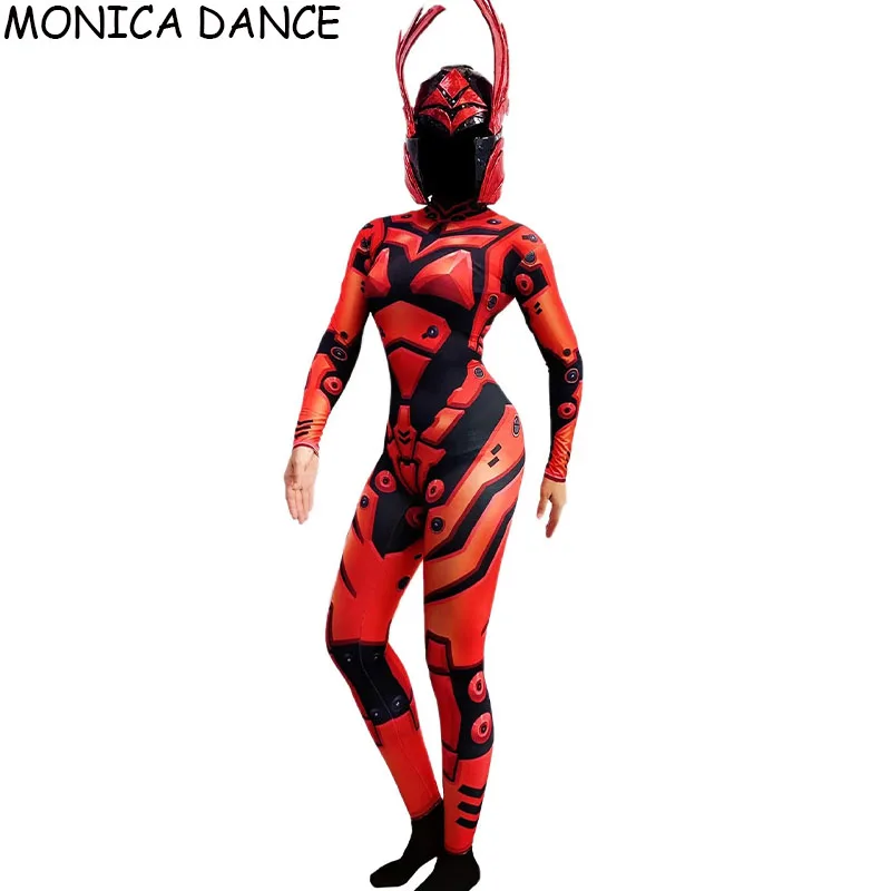 

Disfraz Iron Man Robot Cosplay Pole Dance Jumpsuit DsDj Bar Club Bithday Outfit Women Skinny Festival Costume