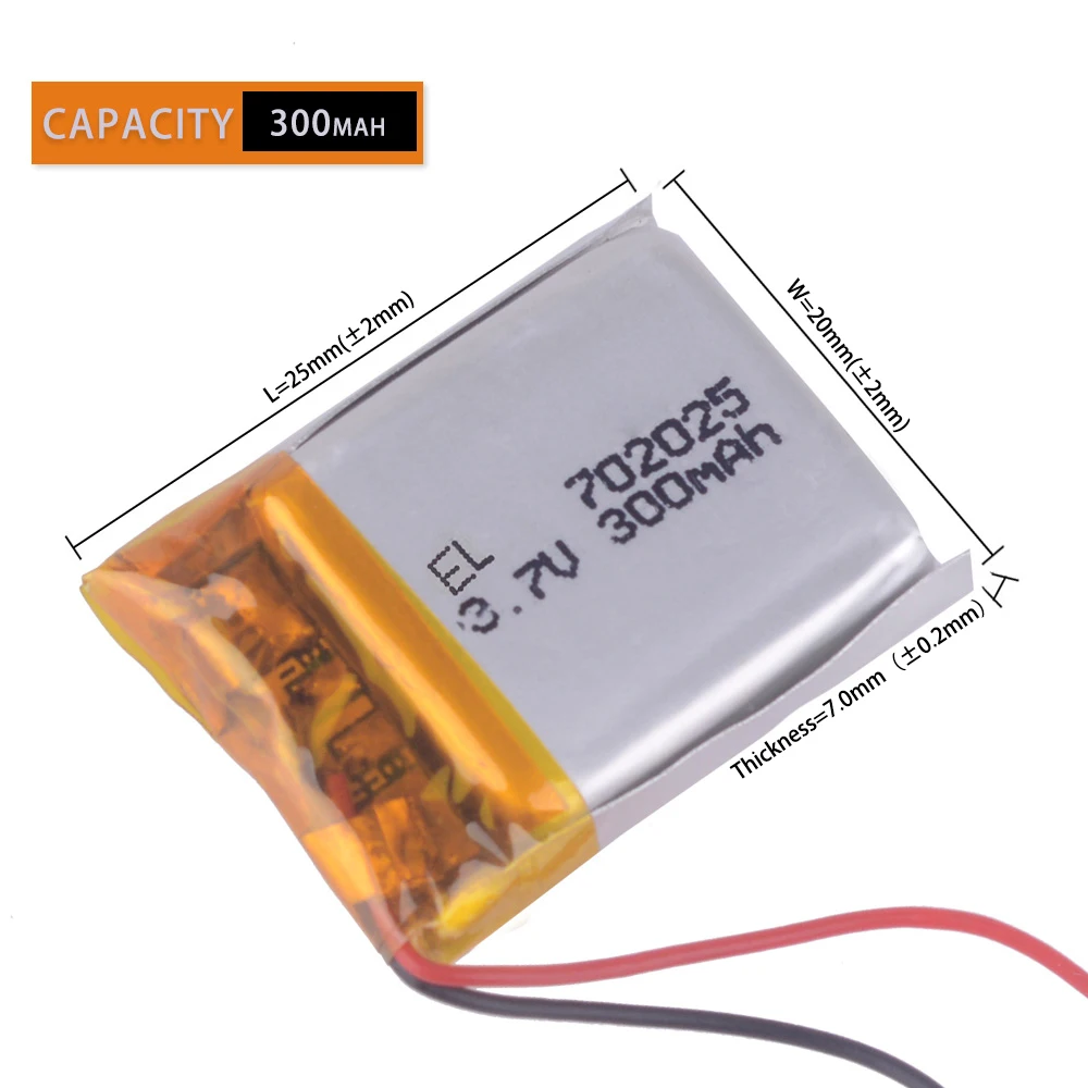 Rechargeable Lithium Batteries 3.7V 30 40 150mah 50 60 250mah 70 300mah 80 90 For video recorder